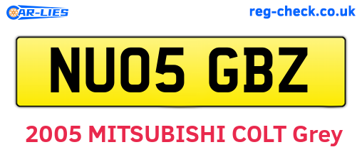 NU05GBZ are the vehicle registration plates.