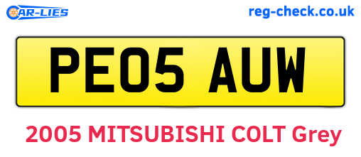 PE05AUW are the vehicle registration plates.