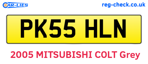 PK55HLN are the vehicle registration plates.
