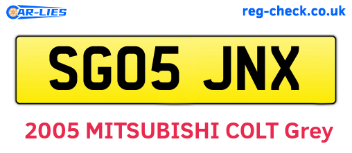 SG05JNX are the vehicle registration plates.