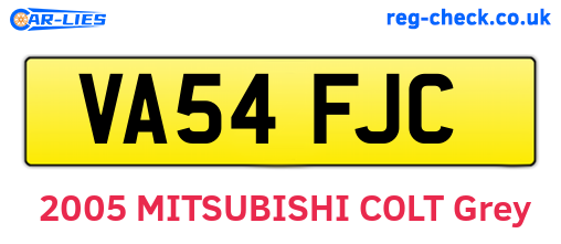 VA54FJC are the vehicle registration plates.