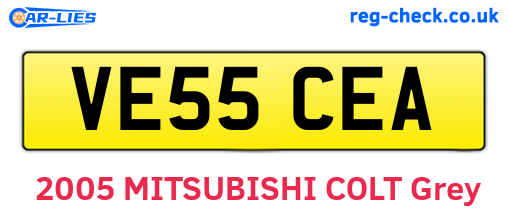 VE55CEA are the vehicle registration plates.
