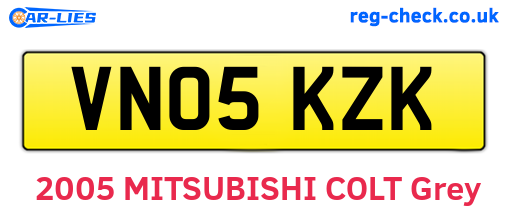 VN05KZK are the vehicle registration plates.
