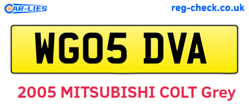 WG05DVA are the vehicle registration plates.