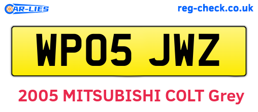 WP05JWZ are the vehicle registration plates.