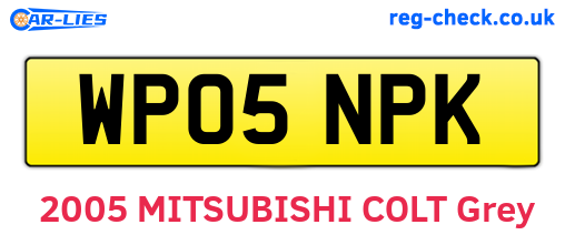 WP05NPK are the vehicle registration plates.