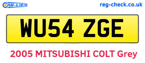 WU54ZGE are the vehicle registration plates.