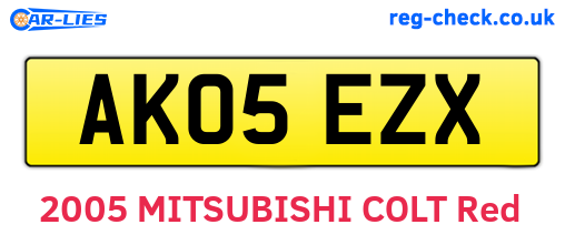 AK05EZX are the vehicle registration plates.