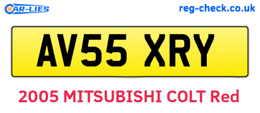AV55XRY are the vehicle registration plates.
