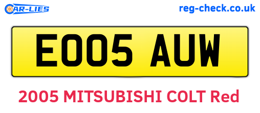 EO05AUW are the vehicle registration plates.