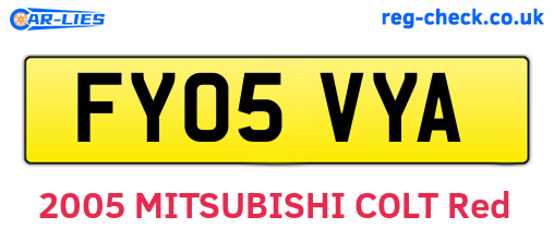 FY05VYA are the vehicle registration plates.