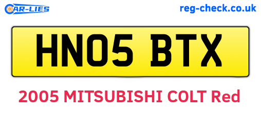 HN05BTX are the vehicle registration plates.