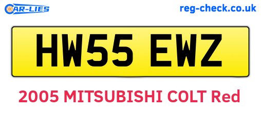 HW55EWZ are the vehicle registration plates.