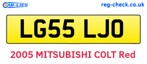 LG55LJO are the vehicle registration plates.