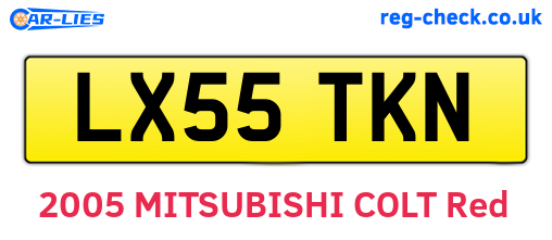 LX55TKN are the vehicle registration plates.