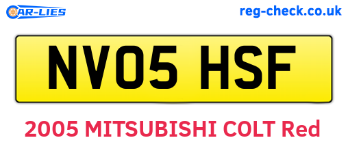 NV05HSF are the vehicle registration plates.
