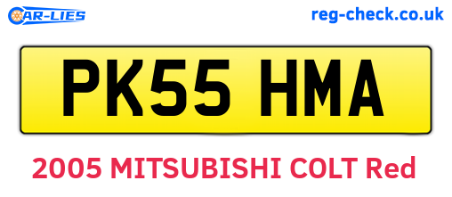 PK55HMA are the vehicle registration plates.
