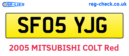 SF05YJG are the vehicle registration plates.