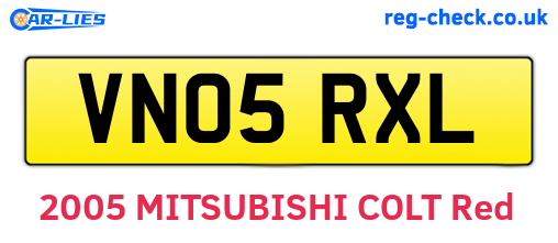 VN05RXL are the vehicle registration plates.