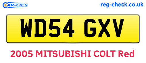 WD54GXV are the vehicle registration plates.