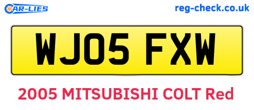 WJ05FXW are the vehicle registration plates.