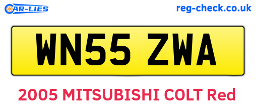WN55ZWA are the vehicle registration plates.