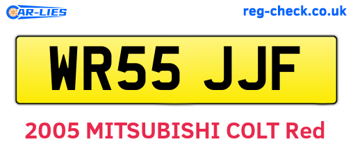 WR55JJF are the vehicle registration plates.