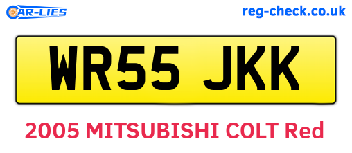 WR55JKK are the vehicle registration plates.