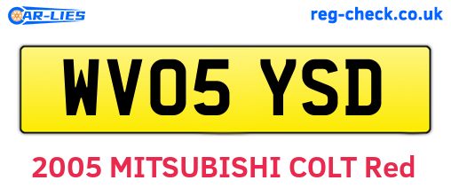 WV05YSD are the vehicle registration plates.