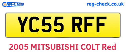 YC55RFF are the vehicle registration plates.
