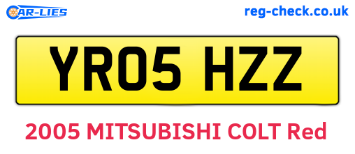 YR05HZZ are the vehicle registration plates.