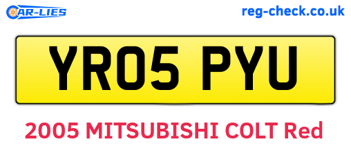 YR05PYU are the vehicle registration plates.