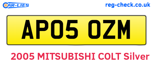 AP05OZM are the vehicle registration plates.