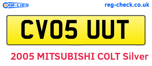 CV05UUT are the vehicle registration plates.