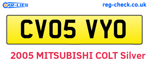 CV05VYO are the vehicle registration plates.