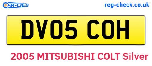 DV05COH are the vehicle registration plates.