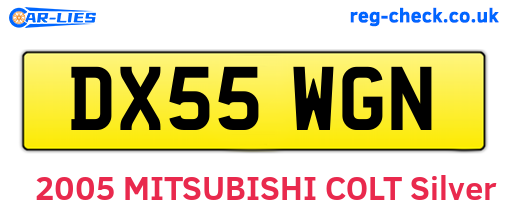 DX55WGN are the vehicle registration plates.