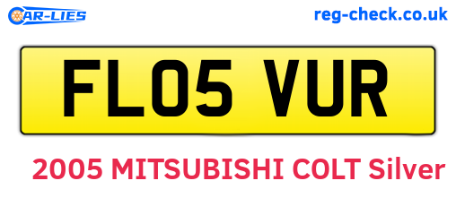 FL05VUR are the vehicle registration plates.