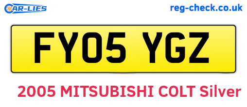 FY05YGZ are the vehicle registration plates.