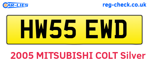 HW55EWD are the vehicle registration plates.