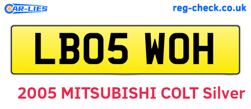 LB05WOH are the vehicle registration plates.