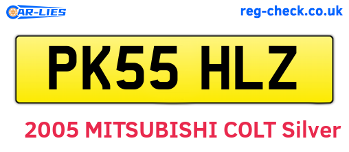 PK55HLZ are the vehicle registration plates.