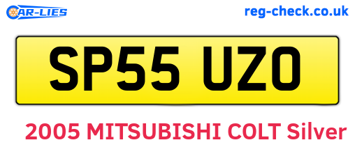 SP55UZO are the vehicle registration plates.