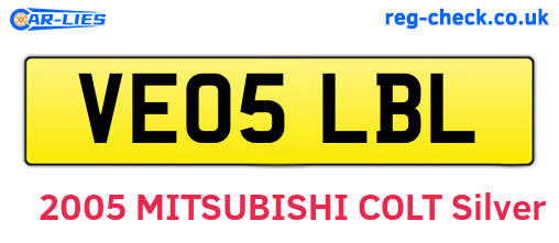 VE05LBL are the vehicle registration plates.