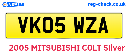 VK05WZA are the vehicle registration plates.