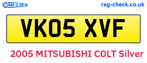 VK05XVF are the vehicle registration plates.