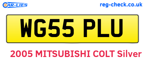 WG55PLU are the vehicle registration plates.