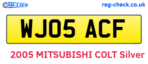 WJ05ACF are the vehicle registration plates.