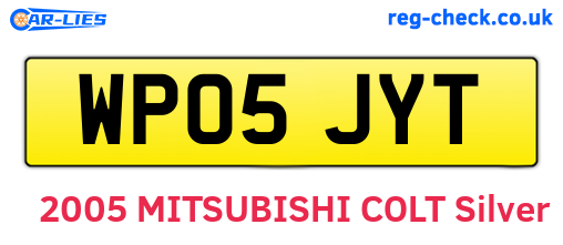 WP05JYT are the vehicle registration plates.
