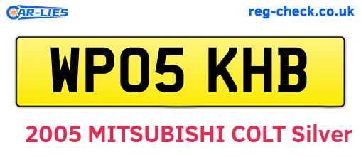 WP05KHB are the vehicle registration plates.